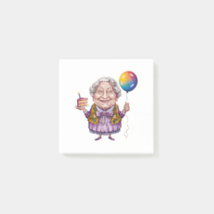 Funny Biking Grandma Birthday Party Art Post-it Notes