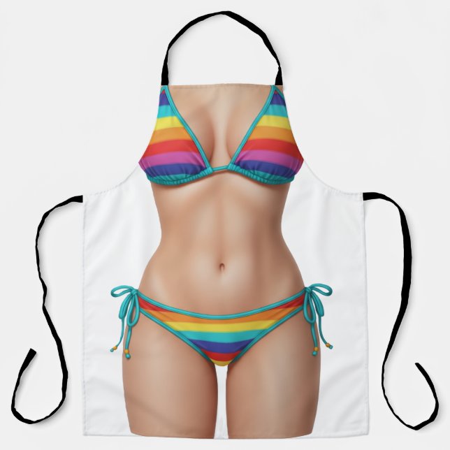Funny Bikini Grill Apron – BBQ Novelty Gift (Front)