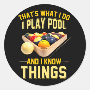 Funny Billards Shirts For Men  Classic Round Sticker
