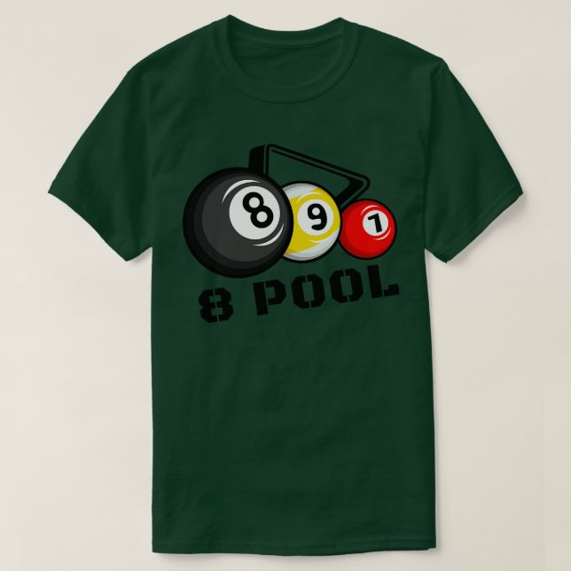 Funny Billiard 8 Ball Pool Billiard Player T-Shirt (Design Front)