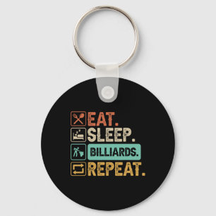 Funny Billiard Game 9-ball Player Dad Cue Stick Lo Keychain