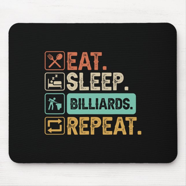Funny Billiard Game 9-ball Player Dad Cue Stick Lo Mouse Pad (Front)
