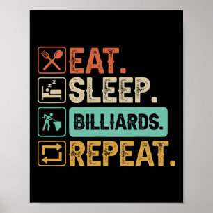 Funny Billiard Game 9-ball Player Dad Cue Stick Lo Poster