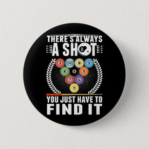 Funny Billiard Joke Cue Snooker Pool Player 2 Inch Round Button