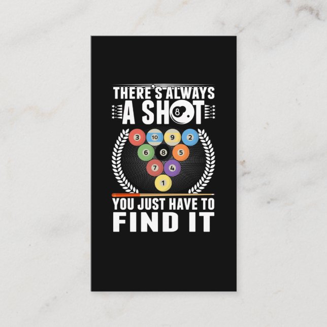 Funny Billiard Joke Cue Snooker Pool Player Business Card (Front)