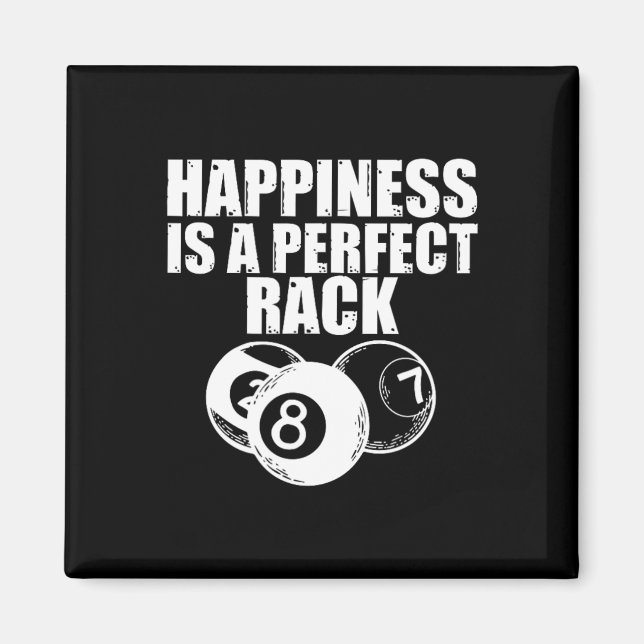 Funny Billiard Pool Game Night Happiness Is A Perf Magnet (Front)