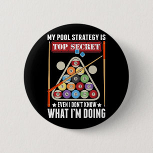 Funny Billiard Strategy Cue Snooker Pool Player 2 Inch Round Button
