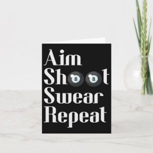 Funny Billiards 8-ball Pool Player Aim Shoot Swear Card