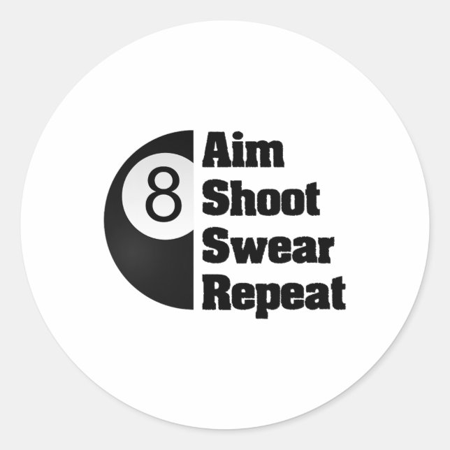 Funny Billiards 8-ll Pool Player Gift  Classic Round Sticker (Front)