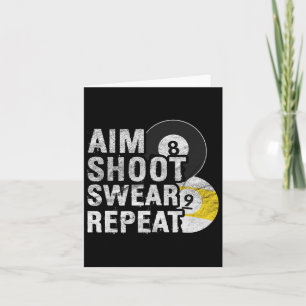 Funny Billiards Aim Shoot Swear  Card