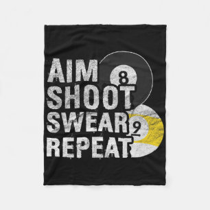 Funny Billiards Aim Shoot Swear  Fleece Blanket