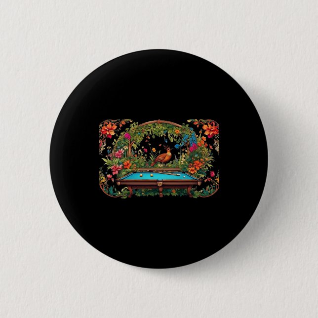 Funny Billiards Art Billiards Playing Pool Players 2 Inch Round Button (Front)