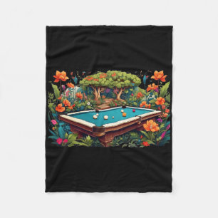 Funny Billiards Art Billiards Playing Pool Players Fleece Blanket