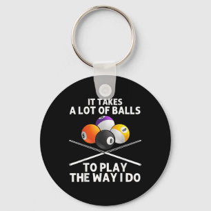 Funny Billiards Art For Men Boys Billiard Lover Po Keychain