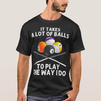 Funny Billiards Art For Men Boys Billiard Lover Po T-Shirt