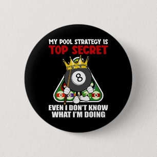 Funny Billiards Art For Men Women Billiards Pool P 2 Inch Round Button