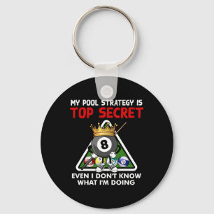 Funny Billiards Art For Men Women Billiards Pool P Keychain