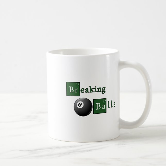 Funny Billiards Breaking Pool  Coffee Mug (Right)