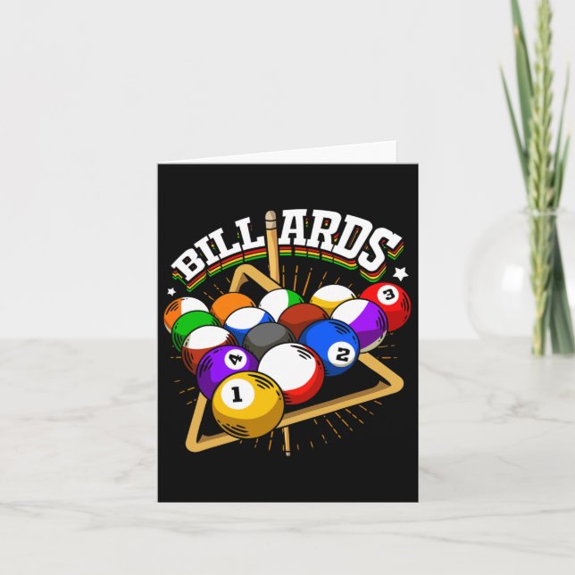 Funny Billiards Design For 8- And Pool Player  Card (Front)