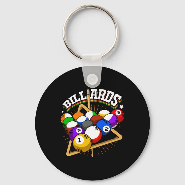 Funny Billiards Design For 8- And Pool Player  Keychain (Front)