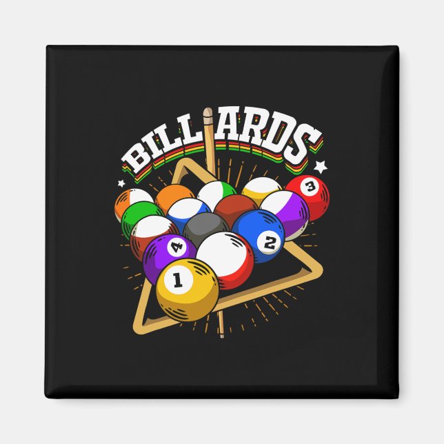 Funny Billiards Design For 8- And Pool Player  Magnet (Front)