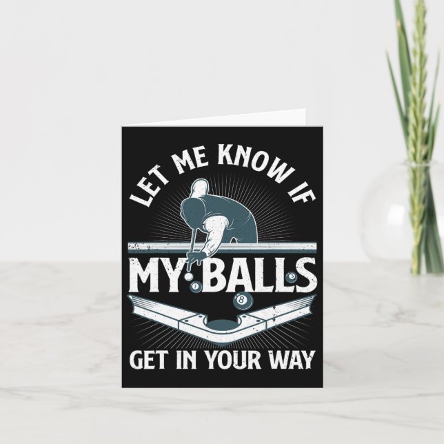 Funny Billiards Design For Men Women Billiard Pool Card (Front)
