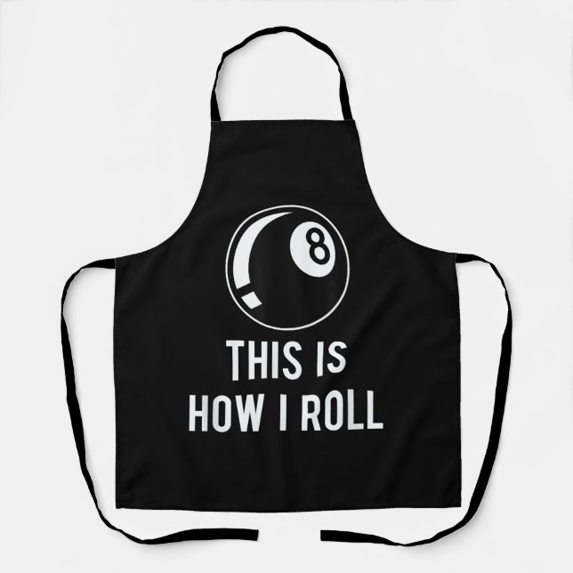 Funny Billiards Design For Pool Players Retro 8 Ba Apron (Front)