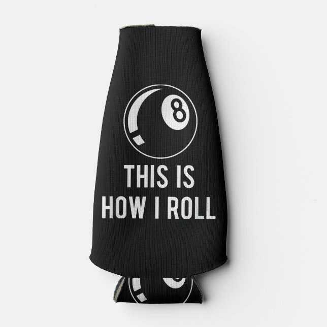 Funny Billiards Design For Pool Players Retro 8 Ba Bottle Cooler (Front)