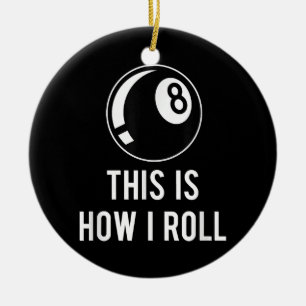 Funny Billiards Design For Pool Players Retro 8 Ba Ceramic Ornament