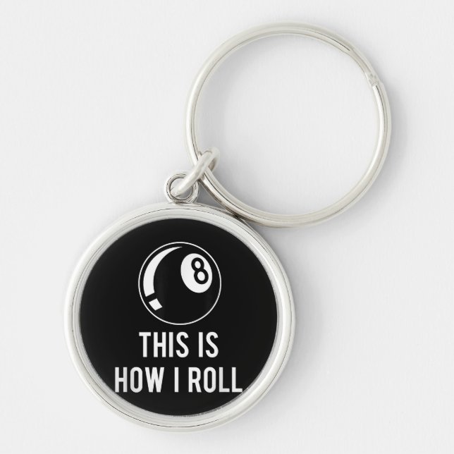 Funny Billiards Design For Pool Players Retro 8 Ba Keychain (Front)