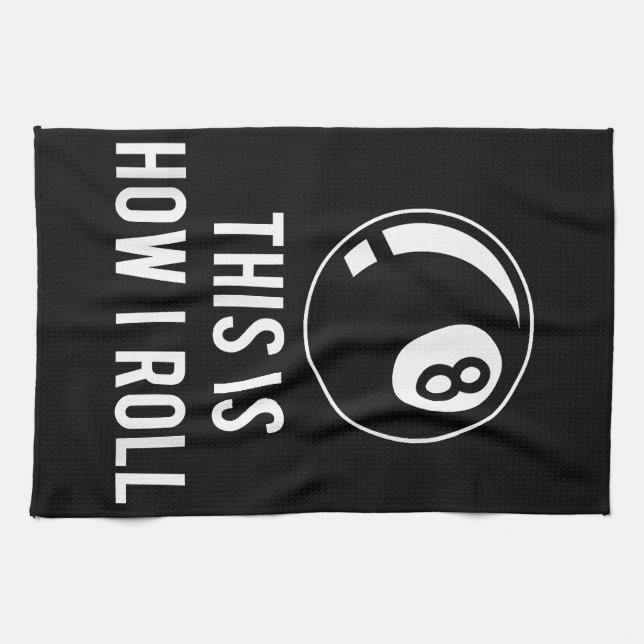 Funny Billiards Design For Pool Players Retro 8 Ba Kitchen Towel (Horizontal)