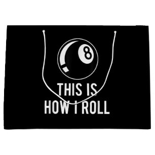Funny Billiards Design For Pool Players Retro 8 Ba Large Gift Bag