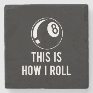 Funny Billiards Design For Pool Players Retro 8 Ba Stone Coaster