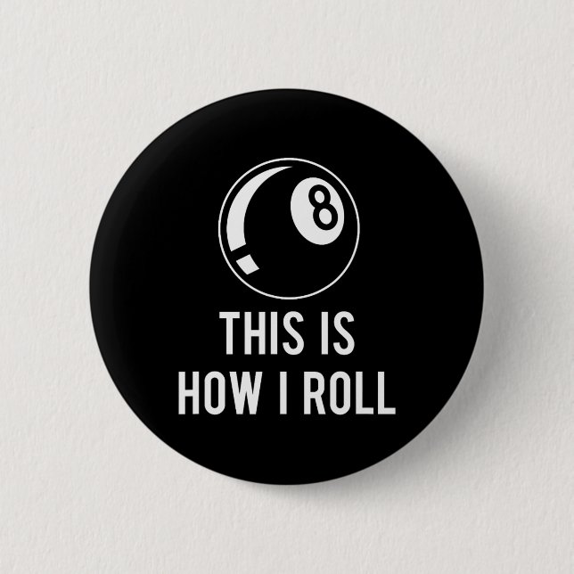Funny Billiards Design For Pool Players Retro 8 Ll 2 Inch Round Button (Front)