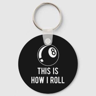 Funny Billiards Design For Pool Players Retro 8 Ll Keychain