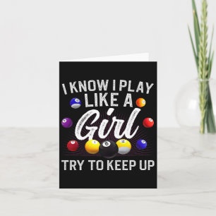 Funny Billiards Design For Women Girls Pool Billia Card