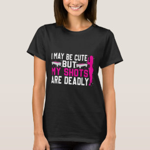 Funny Billiards Design For Women Pool Player Ladie T-Shirt