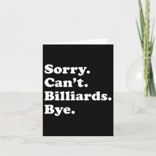Funny Billiards Gift For Men Women Boys Or Girls  Card