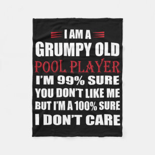 Funny Billiards I Am A Grumpy Old Pool Player Fleece Blanket