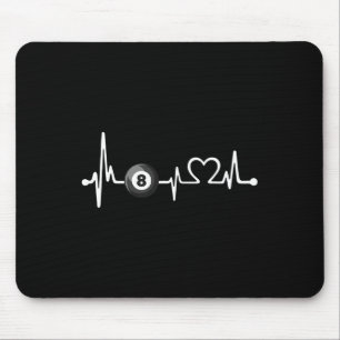 Funny Billiards Lovers Gift Love Billiards Heartbe Mouse Pad