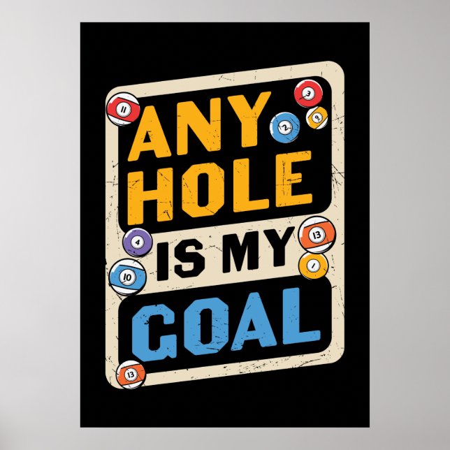 funny Billiards lovers sports  Poster (Front)