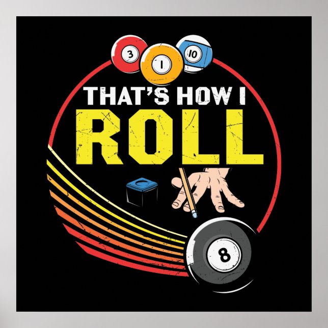 funny Billiards lovers sports  Poster (Front)