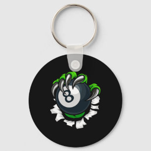 Funny Billiards Nails Art Billiards Playing Pool P Keychain