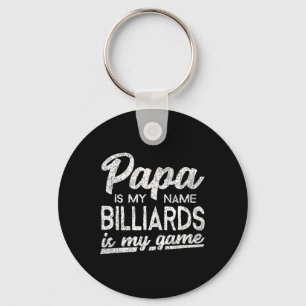 Funny Billiards Papa Gift  Keychain