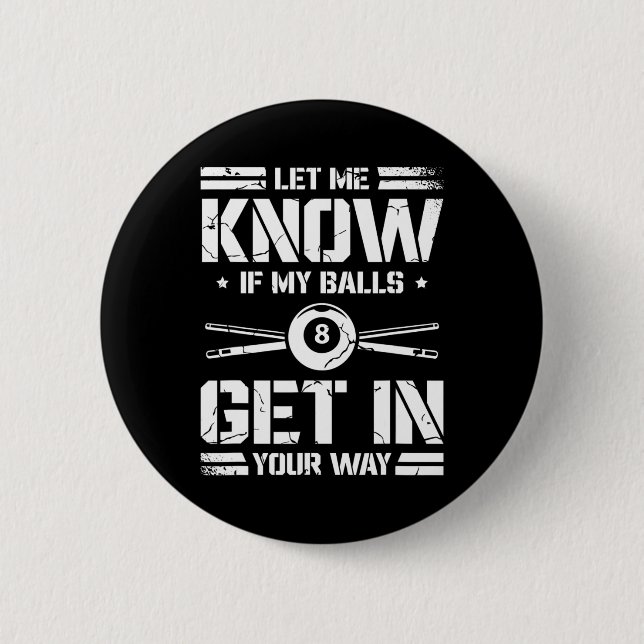 Funny Billiards Player Snooker Billiard Pool Playe 2 Inch Round Button (Front)