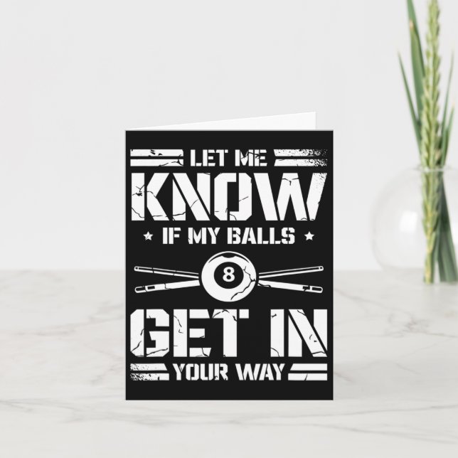Funny Billiards Player Snooker Billiard Pool Playe Card (Front)