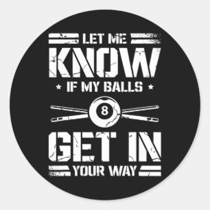 Funny Billiards Player Snooker Billiard Pool Playe Classic Round Sticker