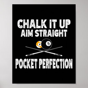 Funny Billiards Pool Aim Straight Pocket Perfectio Poster