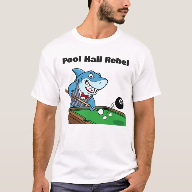 Funny Billiards Pool Hall Rebel T-Shirt (Front)