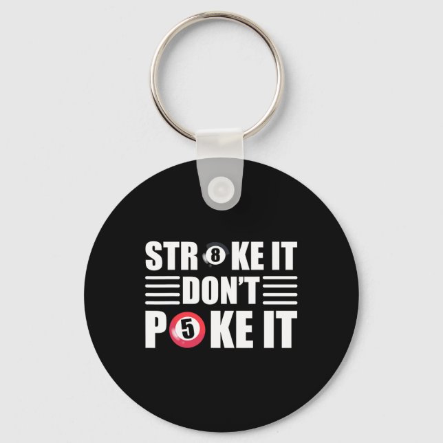 Funny Billiards Pool Player  Keychain (Front)